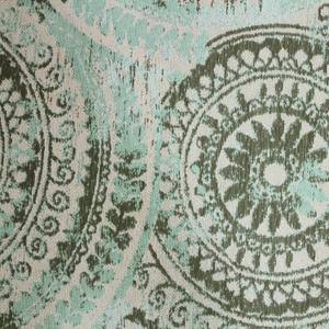 Tapis vintage Bullau Tissu - Turquoise / Noir - 140 x 200 cm