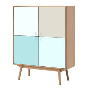 Highboard Levin Echtholzfurnier - Pastellblau / Eiche