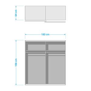 Schwebetürenschrank Dublin Plankeneiche Dekor / Graphit - Breite: 180 cm