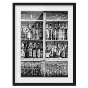 Impression d’art Bar I Pin massif - Noir - 70 x 100 cm