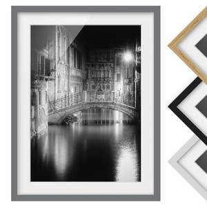 Bild Brücke Venedig III Kiefer teilmassiv - Grau - 50 x 70 cm