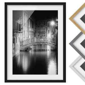 Bild Brücke Venedig I Kiefer teilmassiv - Schwarz - 50 x 70 cm