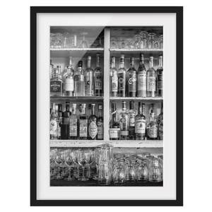 Bild Bar I Kiefer teilmassiv - Schwarz - 50 x 70 cm