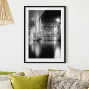 Bild Brücke Venedig I Kiefer teilmassiv - Schwarz - 70 x 100 cm