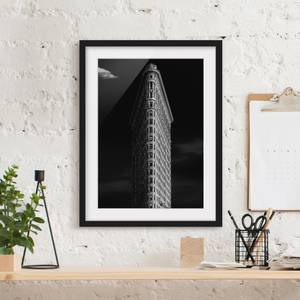 Tableau déco Flatiron Building I Pin massif - Noir - 70 x 100 cm