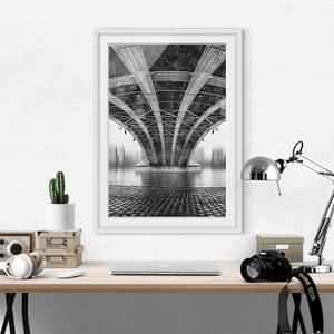 Afbeelding Under The Iron Bridge II deels massief grenenhout - wit - 40 x 55 cm