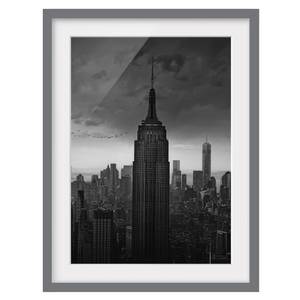 Tableau déco New York Rockefeller III Partiellement en pin massif - Gris - 40 x 55 cm