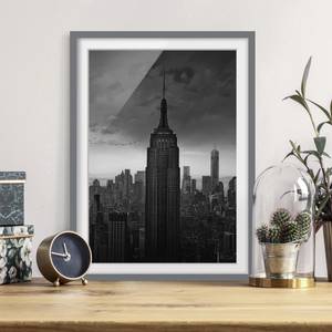 Tableau déco New York Rockefeller III Partiellement en pin massif - Gris - 40 x 55 cm