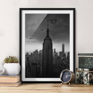 Tableau déco New York Rockefeller I Pin massif - Noir - 70 x 100 cm