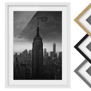 Tableau déco New York Rockefeller  II Partiellement en pin massif - Blanc - 70 x 100 cm