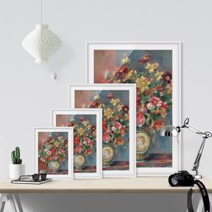 Impression art bouquet de fleurs II Partiellement en pin massif - Blanc - 30 x 40 cm