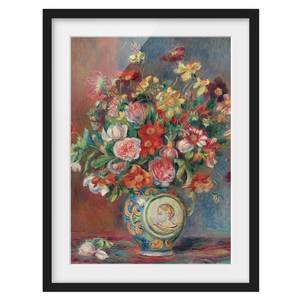 Impression art bouquet de fleurs I Pin massif - Noir - 50 x 70 cm