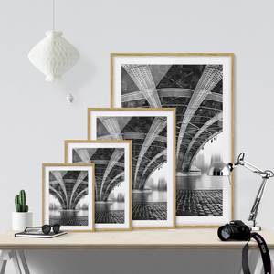 Afbeelding Under The Iron Bridge IV deels massief eikenhout- eikenhout - 50 x 70 cm