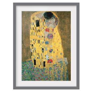 Impression d’art le baiser III Partiellement en pin massif - Gris - 30 x 40 cm