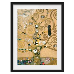 Impression d’art l’arbre de vie I Pin massif - Noir - 30 x 40 cm