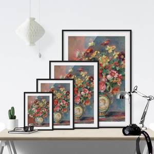 Impression art bouquet de fleurs I Pin massif - Noir - 70 x 100 cm