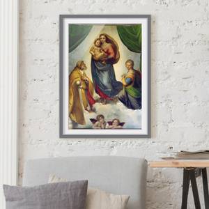 Bild Die Sixtinische Madonna III Kiefer teilmassiv - Grau - 50 x 70 cm
