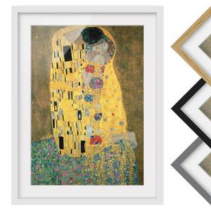 Impression d’art le baiser II Partiellement en pin massif - Blanc - 40 x 55 cm