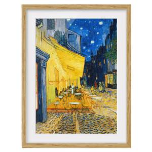 Impression art terrasse café d’Arles IV Partiellement en chêne massif - Chêne - 70 x 100 cm