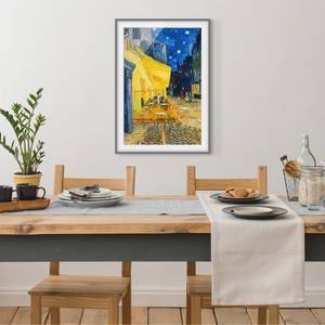 Impression art terrasse café d’Arles III Partiellement en pin massif - Gris - 30 x 40 cm
