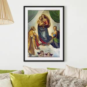 Bild Die Sixtinische Madonna I Kiefer teilmassiv - Schwarz - 70 x 100 cm