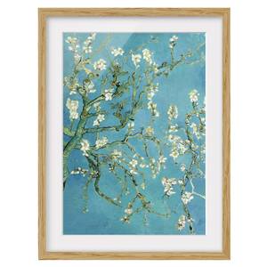 Impression d’art fleurs d’amandier IV Partiellement en chêne massif - Chêne - 30 x 40 cm