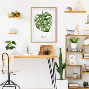 Afbeelding Aquarel Botanica Monstera IV deels massief eikenhout- eikenhout - 70 x 100 cm