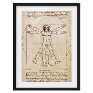 Impression d’art Léonard de Vinci I Pin massif - Noir - 50 x 70 cm