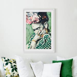 Impression d’art Collage No.3 II Partiellement en pin massif - Blanc - 30 x 40 cm