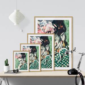 Impression d’art Collage No.3 IV Partiellement en chêne massif - Chêne - 70 x 100 cm