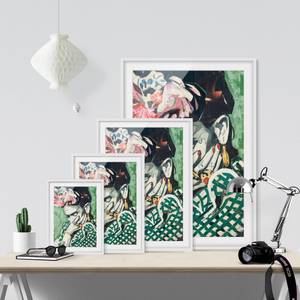 Impression d’art Collage No.3 II Partiellement en pin massif - Blanc - 40 x 55 cm