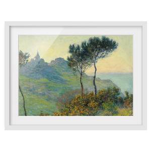 Impression d’art Varengeville II Partiellement en pin massif - Blanc - 55 x 40 cm