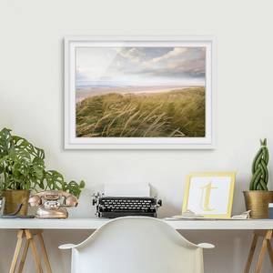 Impression d’art rêve de dunes II Partiellement en pin massif - Blanc - 40 x 30 cm