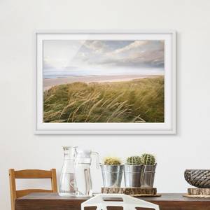 Impression d’art rêve de dunes II Partiellement en pin massif - Blanc - 55 x 40 cm