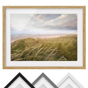 Impression d’art rêve de dunes IV Partiellement en chêne massif - Chêne - 100 x 70 cm