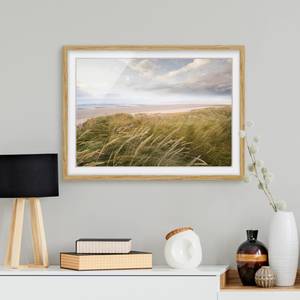 Impression d’art rêve de dunes IV Partiellement en chêne massif - Chêne - 40 x 30 cm