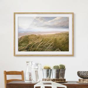 Impression d’art rêve de dunes IV Partiellement en chêne massif - Chêne - 70 x 50 cm