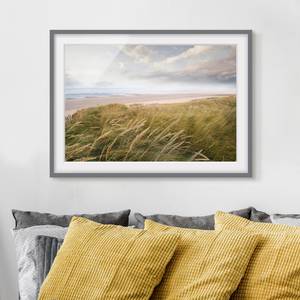 Impression d’art rêve de dunes III Partiellement en pin massif - Gris - 100 x 70 cm