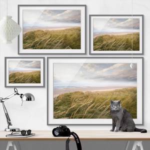 Impression d’art rêve de dunes III Partiellement en pin massif - Gris - 100 x 70 cm