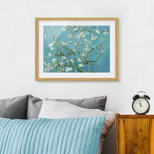 Impression d’art fleurs d’amandier VIII Partiellement en chêne massif - Chêne - 40 x 30 cm