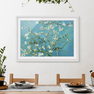 Impression d’art fleurs d’amandier VI Partiellement en pin massif - Blanc - 55 x 40 cm