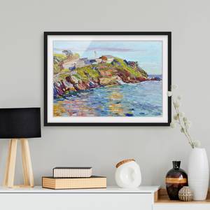 Impression d’art la baie de Rapallo I Pin massif - Noir - 40 x 30 cm