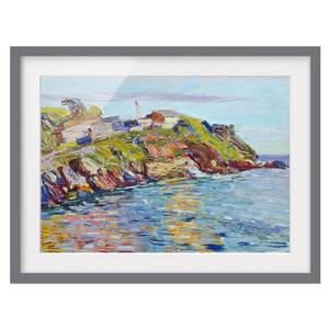 Impression d’art la baie de Rapallo III Partiellement en pin massif - Gris - 70 x 50 cm