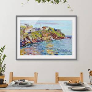 Impression d’art la baie de Rapallo III Partiellement en pin massif - Gris - 70 x 50 cm