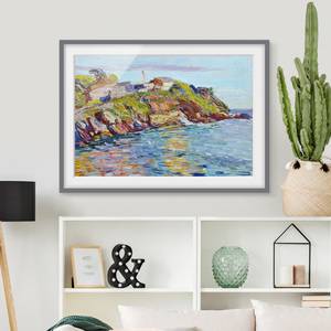 Impression d’art la baie de Rapallo III Partiellement en pin massif - Gris - 70 x 50 cm