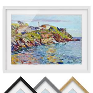 Impression d’art la baie de Rapallo II Partiellement en pin massif - Blanc - 40 x 30 cm