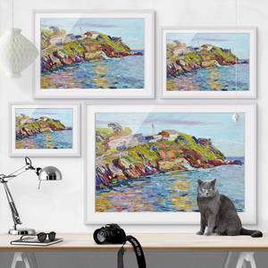 Impression d’art la baie de Rapallo II Partiellement en pin massif - Blanc - 40 x 30 cm