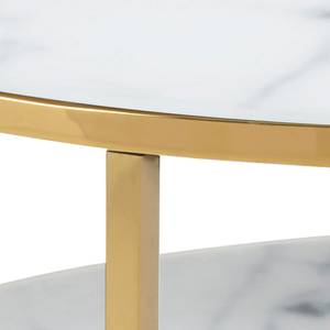 Salontafel Katori IV glas/metaal - witte marmeren look - Goud