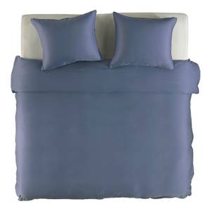 Parure de lit en coton renforcé Bamboo Bambou / Satin - Bleu - Bleu - 220 x 200 cm