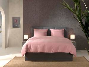 Parure de lit en coton renforcé Bamboo Bambou / Satin - Vieux rose - Rose vieilli - 220 x 260 cm